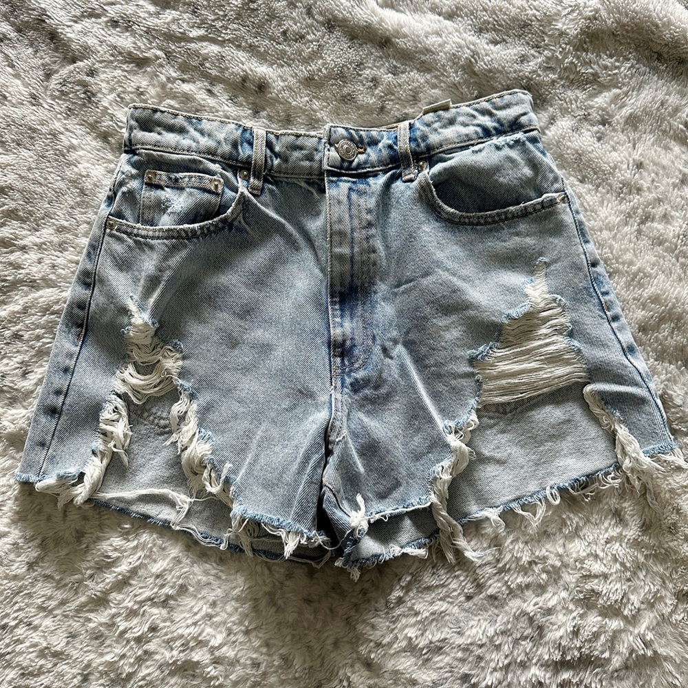 Distressed Denim Shorts